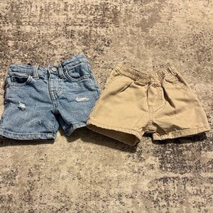 Cat & Jack & Calvin Klein Tan & Blue Denim and Tan Shorts Set 12M Boy